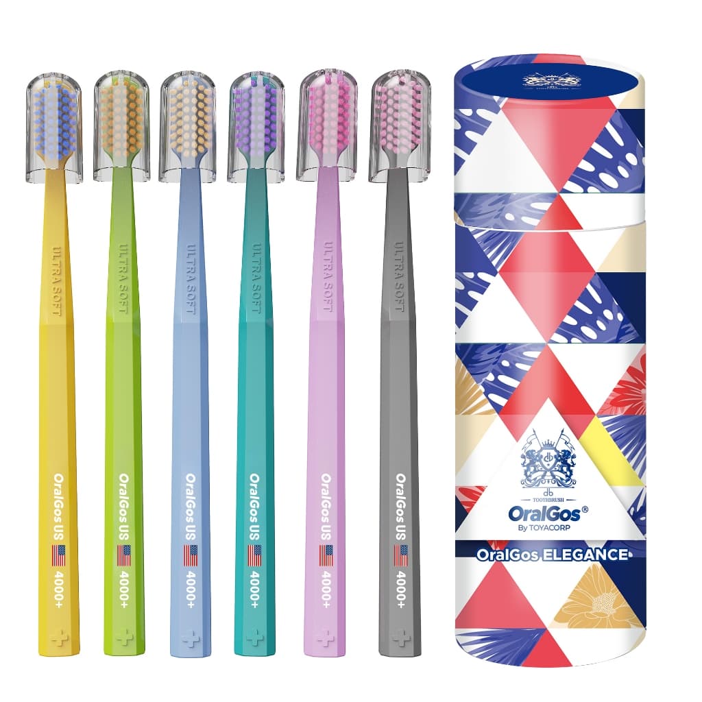 Kit Escova de Dente Família OralGos – Limpeza Profunda, 6 Unidades