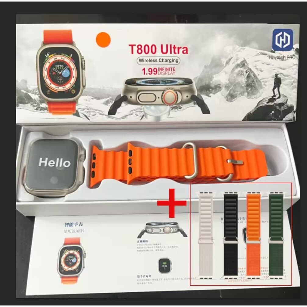 Smartwatch T800 Ultra – Relógio Inteligente Esportivo à Prova d'Água