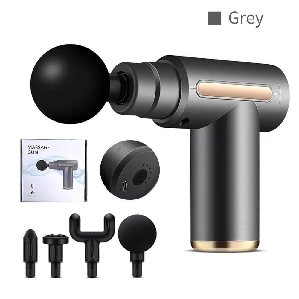 Pistola de Massagem Muscular Elétrica Profissional – Recarregável USB