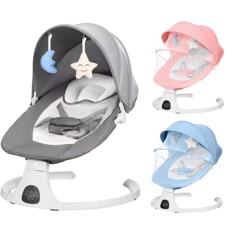 Cadeira De Balanço Automática Infantil Bluetooth Premium e Mosquiteiro Multmaxx