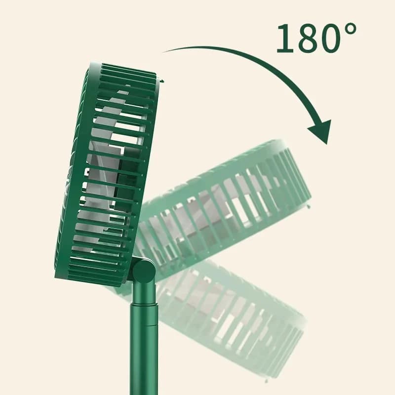Ventilador Portátil Dobrável 180 Ajustável Doméstico Retrátil Mudo Kipas USB Recarregável Telescópico De Baixo Ruído M - Miniatura