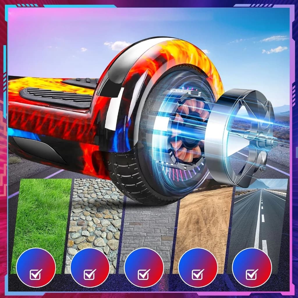 Hoverboard Overboard Infantil Skate Elétrico 6.5" Led Bluetooth caixa de som Bateria De Grande Capacidade - Miniatura