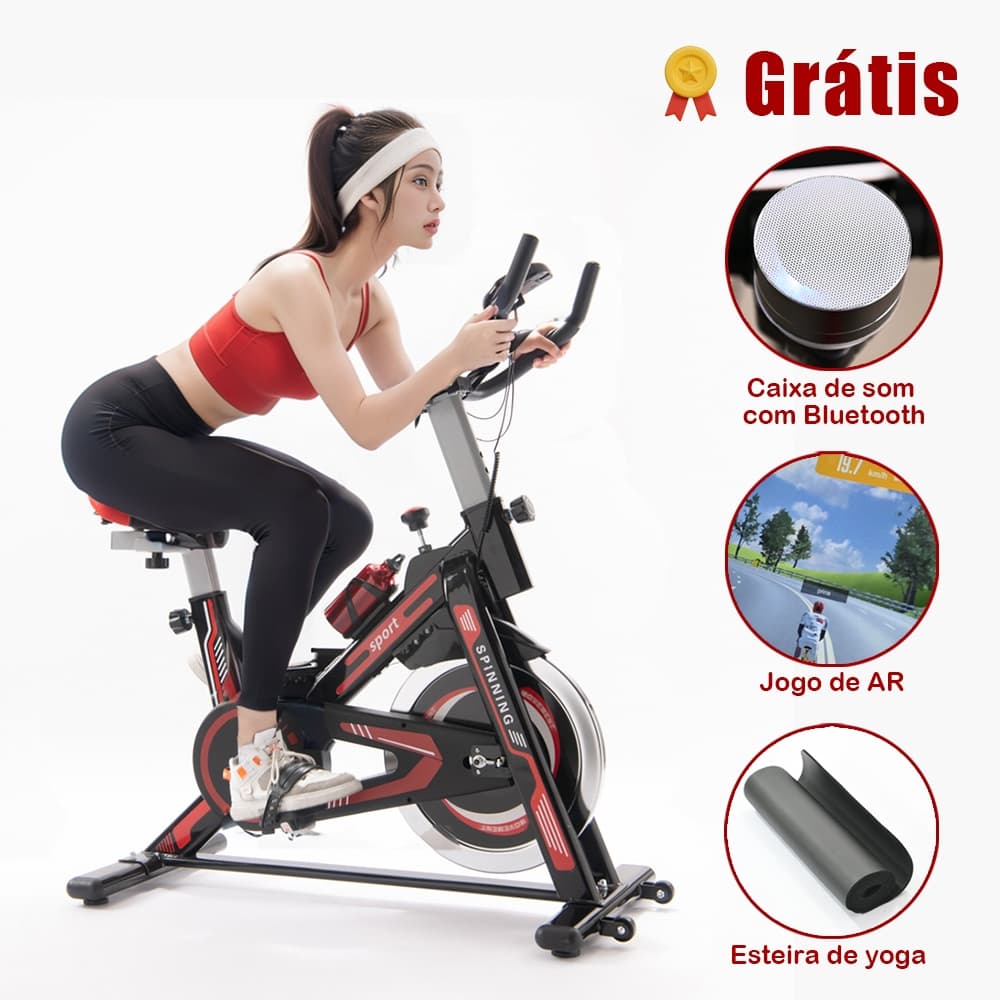 Bicicleta Ergométrica Bluetooth 2.0 Jogos AR para Spinning Mecanica SKYBOARD Roda de Inércia CD1210