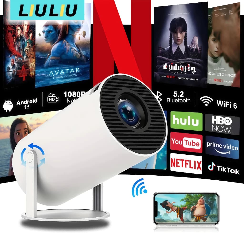 Projetor inteligente HY300 PRO: 720p nativo, suporte a 4K, Android 11 e Wi‑Fi dual-band